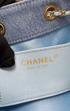 CHANEL 25S HOBO BAG 30 IN BLUE DENIM WITH GOLD HARDWARE