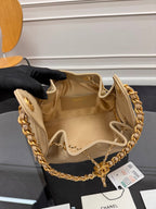 CHANEL 25S HOBO BAG 30 IN GOLDEN BEIGE CAVIAR WITH GOLD HARDWARE