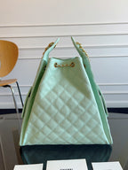 CHANEL 25S HOBO BAG 40 IN SEAFOAM GREEN CAVIAR WITH GOLD HARDWARE