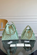 CHANEL 25S HOBO BAG 30 IN SEAFOAM GREEN CAVIAR WITH GOLD HARDWARE