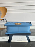 CHANEL 25S BOY BAG 25 IN BLUE CAVIAR