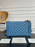 CHANEL 25S BOY BAG 25 IN BLUE CAVIAR