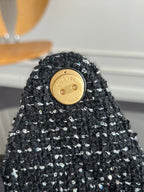 CHANEL 25S HOBO BAG 30 IN BLACK TWEED WITH GOLD HARDWARE