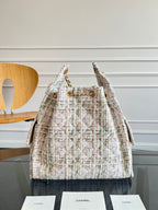 CHANEL 25S HOBO BAG 40 IN MULTICOLOR TWEED WITH GOLD HARDWARE