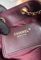 CHANEL 25S HOBO BAG 30 IN DARK RED CAVIAR