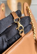 CHANEL 25S HOBO BAG 30 IN CARAMEL BROWN CAVIAR WITH GOLD HARDWARE