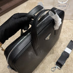 BRIEFCASE 39 IN BLACK SHINY SAFFIANO LEATHER