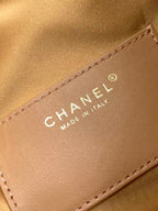 CHANEL 25S HOBO BAG 40 IN BROWN SUEDE WITH GOLD HARDWARE