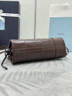 PRADA 25S BONNIE MINI HANDBAG 23 IN RK BROWN CALFSKIN GOLD HARDWRE