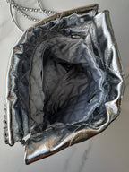 CHANEL MINI 20 BAG IN SILVER METALLIC LAMBSKIN