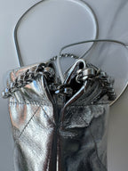 CHANEL MINI 20 BAG IN SILVER METALLIC LAMBSKIN
