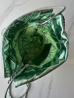 CHANEL MINI 20 BAG IN SEA GREEN METALLIC LAMBSKIN