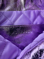CHANEL MINI 20 BAG IN VIOLET PURPLE METALLIC LAMBSKIN