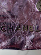 CHANEL MINI 20 BAG IN VIOLET PURPLE METALLIC LAMBSKIN