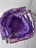 CHANEL MINI 20 BAG IN VIOLET PURPLE METALLIC LAMBSKIN