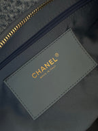 CHANEL 25S HOBO BAG 38 IN BLUE DENIM WITH GOLD HARDWARE