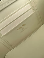 CHANEL 25S VANITY BAG 17 IN WHITE CAVIAR LEATHER WITH GOLD HARDWARE