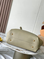 LOUIS VUITTON LOW KEY CABAS 47 IN BEIGE GRAINED CALFSKIN GOLD BUCKLE