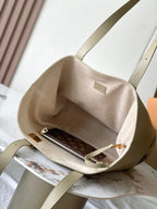 LOUIS VUITTON LOW KEY CABAS 47 IN BEIGE GRAINED CALFSKIN GOLD BUCKLE