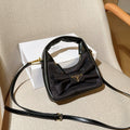 TESSUTO MINI BAG 20 IN BLACK RE-NYLON MIX CALFSKIN WITH BOW