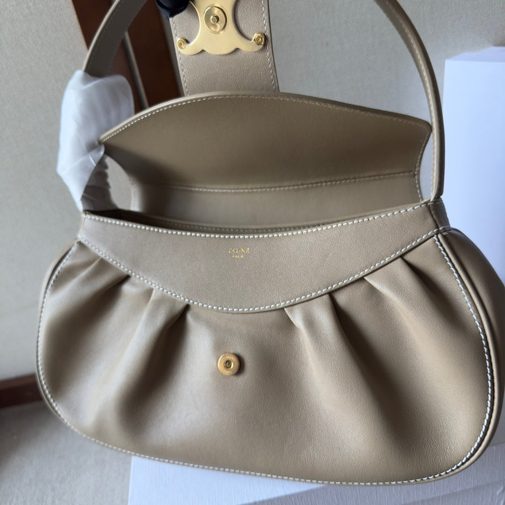 POLLY 33 IN SANDAL BROWN CALFSKIN GOLD LOGO