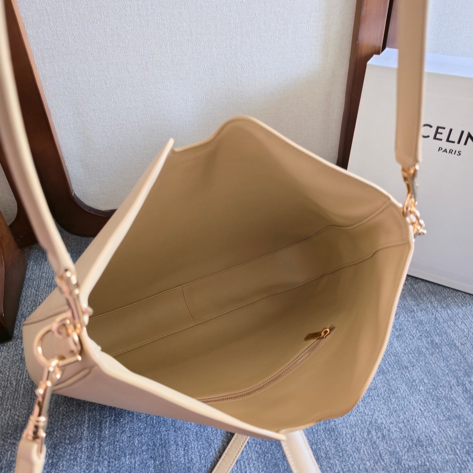 MEDIUM CAMILLE 16 SOFT BAG 36 LIGHT BEIGE IN SMOOTH CALFSKIN