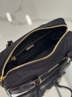 PRADA MEDIUM TOP HANDLE BAG 30 IN BLACK NYLON AND CALFSKIN TRIM