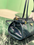 PRADA HANDBAG 32 IN BLACK SOFT SMOOTH LAMBSKIN
