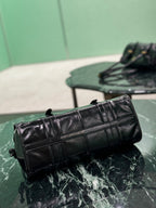 PRADA HANDBAG 31 IN BLACK OIL WAX LAMBSKIN