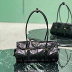 PRADA HANDBAG 31 IN BLACK OIL WAX LAMBSKIN