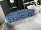 CHANEL MEDIUM 37 CROSSBODY BAG IN BLUE DENIM WITH CHAIN