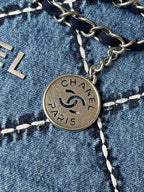 CHANEL MEDIUM 37 CROSSBODY BAG IN BLUE DENIM WITH CHAIN