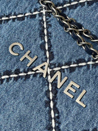 CHANEL MEDIUM 37 CROSSBODY BAG IN BLUE DENIM WITH CHAIN