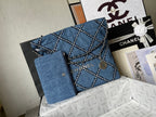 CHANEL MEDIUM 37 CROSSBODY BAG IN BLUE DENIM WITH CHAIN