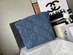 CHANEL MEDIUM 37 CROSSBODY BAG IN BLUE DENIM WITH CHAIN