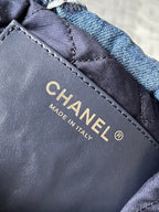CHANEL MINI 20 CROSSBODY BAG IN BLUE DENIM WITH CHAIN