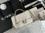 CHANEL MINI 18 FLAP BAG IN WHITE LAMBSKIN