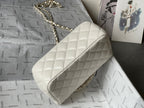 CHANEL MINI 18 FLAP BAG IN WHITE LAMBSKIN