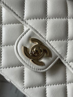 CHANEL MINI 18 FLAP BAG IN WHITE LAMBSKIN