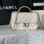 CHANEL MINI 18 FLAP BAG IN WHITE LAMBSKIN