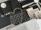 CHANEL MINI 18 FLAP BAG IN BLACK LAMBSKIN
