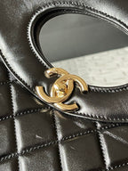 CHANEL MEDIUM 36 SHOPPING BAG IN BLACK CALFSKIN