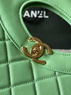 CHANEL MEDIUM 36 SHOPPING BAG IN GREEN MINT CALFSKIN