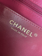 CHANEL CAMERA BAG 24 IN BUANEER RED QUILTED LAMBSKIN DOUBLE C GOLD COIN