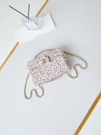 CHANEL 25S FLAP BAG 20 IN LIGHT PINK MIX BLACK SEQUINS