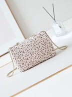 CHANEL 25S FLAP BAG 20 IN LIGHT PINK MIX BLACK SEQUINS