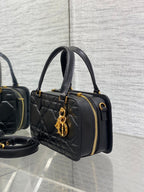 DIOR MINI GROOVE BAG 20 IN BLACK MACROCANNAGE LAMBSKIN 226487