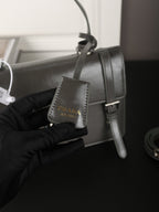 WORK BRIEFCASE 33 IN CHARCOAL GREY SHINY SMOOTH CALFSKIN