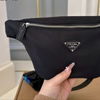 TRIANGLE LOGO BELT BAG 20 IN BLACK RE-NYLON
