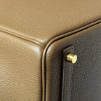 HERMES 25S  BIRKIN 25 IN DARK BROWN CALFSKIN GOLD HARDWARE